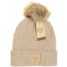  Kids Large Patch Heathered Beanie-Beige Mix