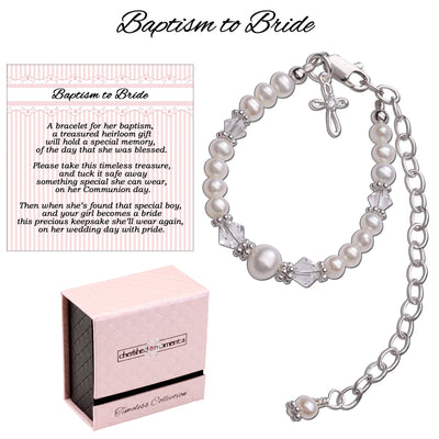 Baptism To Bride Sterling Silver Cross Baby Bracelet Gift