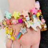 Charm It! Gold Multi Cube Stretch Bead Bracelet