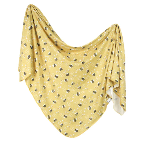 Knit Swaddle Blanket- Honeycomb