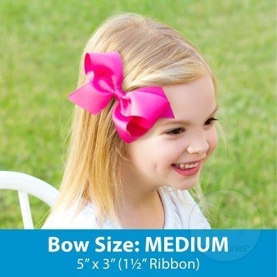 Medium Hot Pink Polka Dot Grosgrain Bow