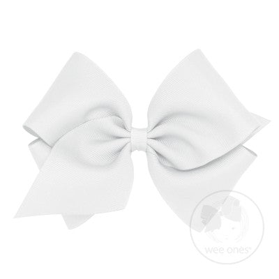 Mini King Classic Grosgrain Bow-White