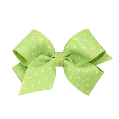 King Dot Print Grosgrain Bow-Celadon