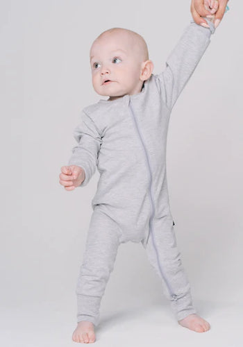 2-WAY ZIP ROMPER - GREY