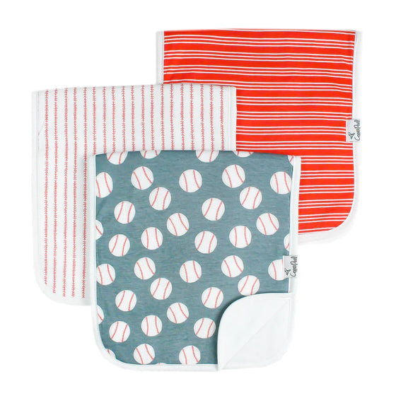 Set of Three Premium Burp Cloths- Slugger