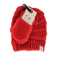  BABY Solid C.C Beanie with Mitten- Red