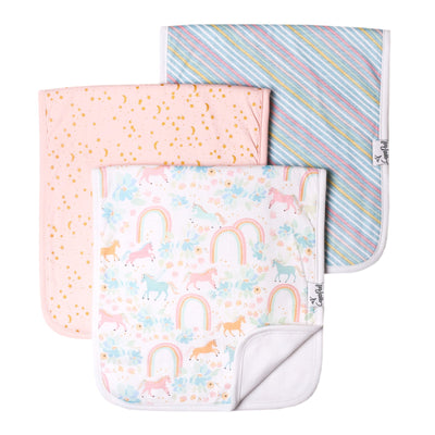 Set of Three Premium Burp Cloths-New Whimsy