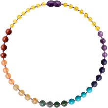  12.5" Gemstone Honey & Chakra Necklace