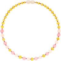 12.5" Gemstone Honey, Rose Quartz, Pink Jade Necklace