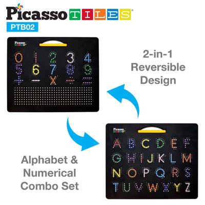 PicassoTiles Numbers Double Sided 12"x10" Magnetic Drawing Board