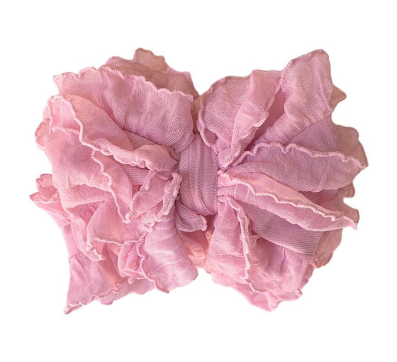 In Awe Couture Headband- Bubble Gum Pink Frilly