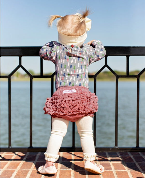 Ivory Footless Ruffle Tights