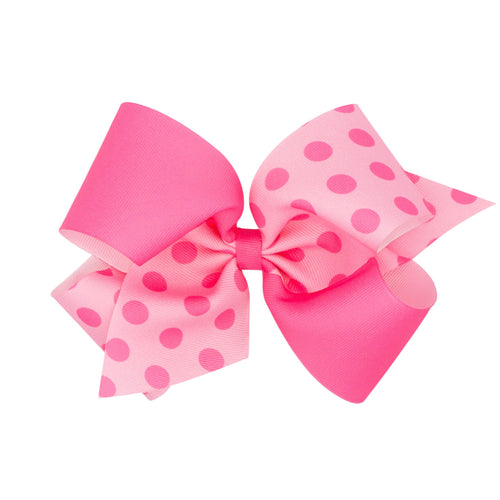 Medium Hot Pink Polka Dot Grosgrain Bow